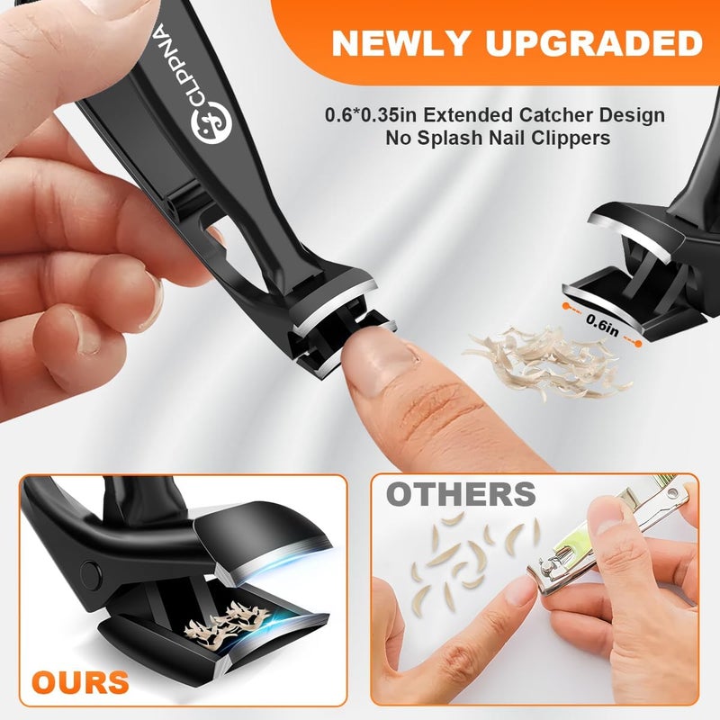 CLPPNA Toenail Clippers for Seniors, 2026 Upgrade Angled Head Nail Clippers for Men with Catcher, Ergonomic Toenails Clipper for Thick Toenails Long Handle, Sharp Wide Jaw Fingernail Clippers Adult - Image 3